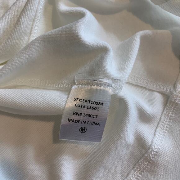 Ces Femme T Shirt Women M Medium Ivory Karley Notch Neck Fitted Short Sleeve Tee - Picture 9 of 12